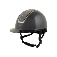 BR rijhelm Omega Glamourous Glossy Zwart/Gunmetal- 55/57