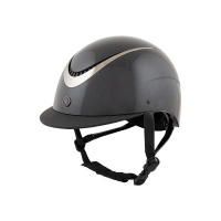 BR rijhelm Thèta Glossy Zwart/Gunmetal- 52/54