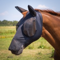 Harry's Horse Vliegenmasker Skinfit met oren en neusstuk zwart- l