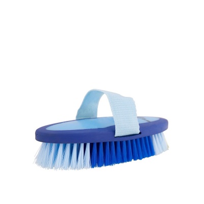 Premiere bodyborstel Soft Grip zacht medium Kobalt/L.blauw