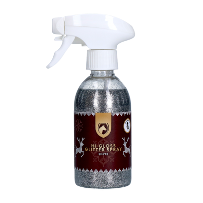 Foto van Excellent Horse Christmas Hi Gloss Glitter Spray Zilver 250 ml