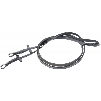 Harry's Horse Teugels Leder Rubber Gevoerd zwart- cob Harry's Horse Teugels Leder Rubber Gevoerd zwart- cob