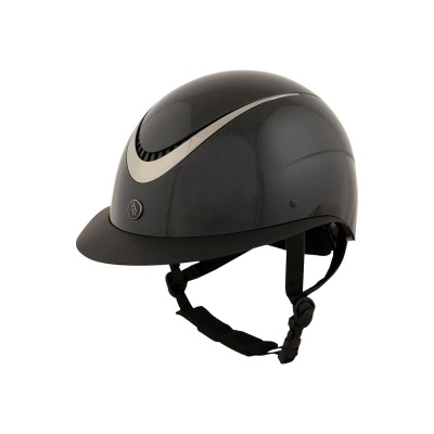 BR rijhelm Thèta Plus Glossy Zwart/Gunmetal- 52/54