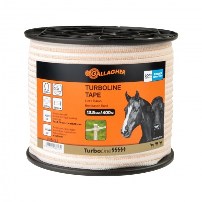 Foto van Gallagher TurboLine lint 12,5mm wit 400m