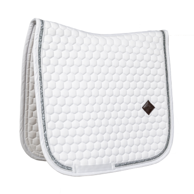 Kentucky Zadeldek glitter band dressuur White/Silver- Full Kentucky Zadeldek glitter band dressuur White/Silver- Full