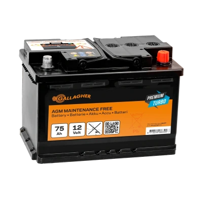 Foto van Gallagher Accu 12V/75Ah Premium Turbo AGM - 278x175x190