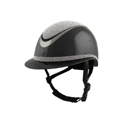 BR rijhelm Theta Plus Dazzling Glamourous Glossy Zwart/Gunmetal- 52/54