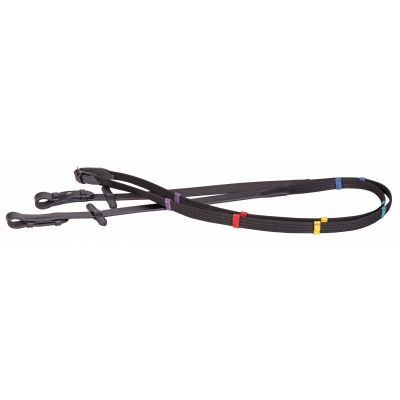 Harry's Horse Trainingsteugels Gekleurde Stops zwart- full Harry's Horse Trainingsteugels Gekleurde Stops zwart- full