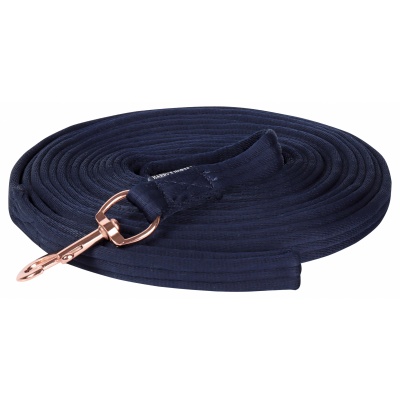 Harry's Horse Longeerlijn Soft Rosegold 8m navy Foto van Harry's Horse Longeerlijn Soft Rosegold 8m navy