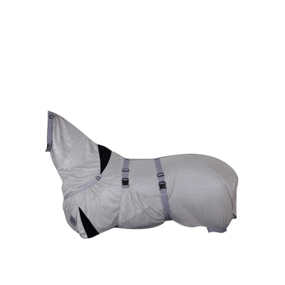 Premiere vliegendeken met vast halsdeel en buikflap Grijs- 195/145 cm