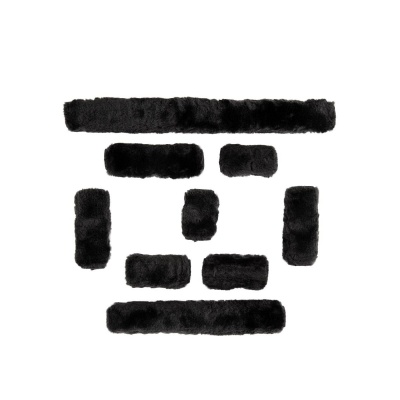 Premiere set Artificial Fur voor halster Zwart- Cob