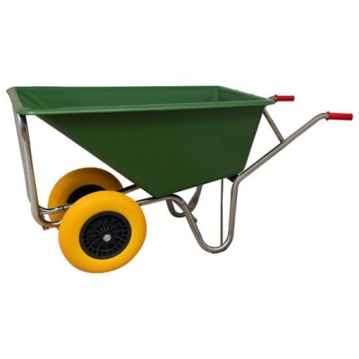 Kruiwagen 160 Liter met 2 anti lek wielen en verzinkt onderstel