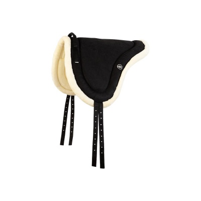 BR Bareback Pad Artificial Fur Zwart- Full