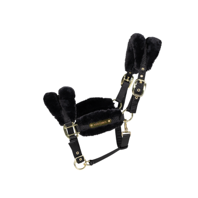 Foto van Kentucky Nylon halster wol / bont soft Black- Cob