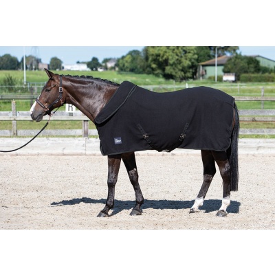 Harry's Horse Fleecedeken met Oprolbare Nek zwart- 195cm
