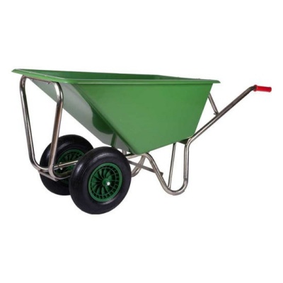 Kruiwagen 160 Liter met 2 wielen en verzinkt onderstel