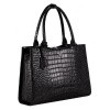 Afbeelding van Socha Businessbag Straight Line Croco Jet Black -15.6 inch