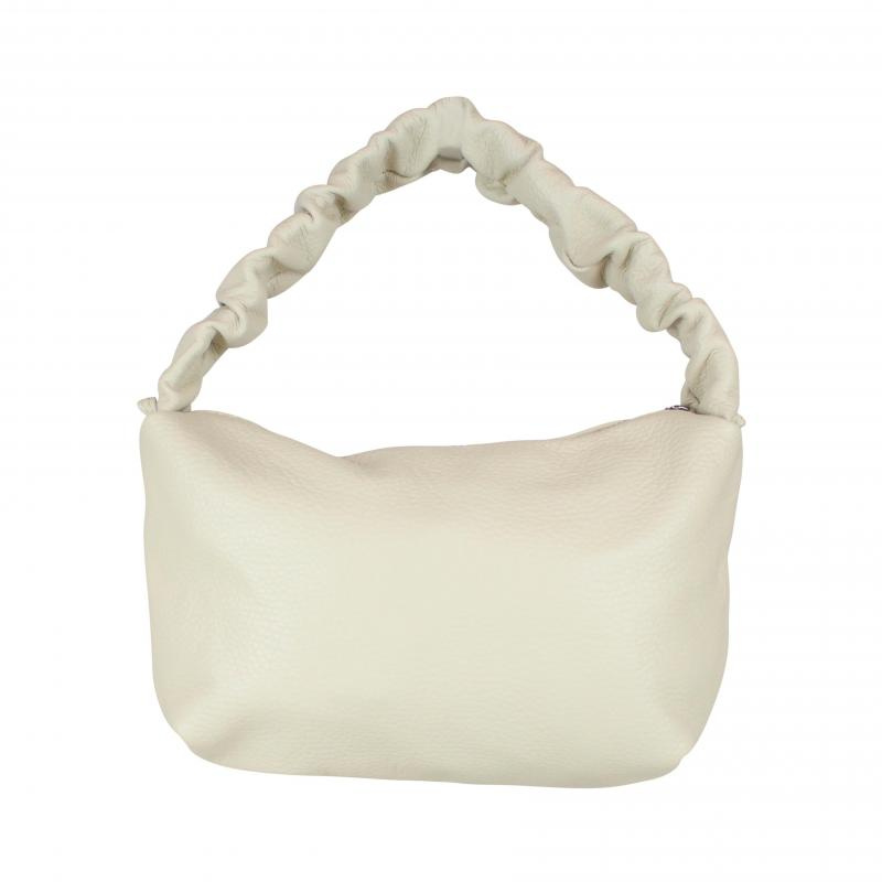 Baggyshop 'Rib Bag Leather' Schoudertas - Beige (Zilver) Baggyshop 'Rib Bag Leather' Schoudertas - Beige (Zilver)
