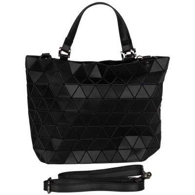 Foto van Malique Geometrical Handtas Groot 854 Mat Zwart
