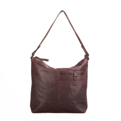 Foto van Spikes & Sparrow Dames Schoudertas 92171 Dark Brown