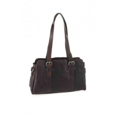 Foto van Spikes & Sparrow Dames Schoudertas 292B131 Dark Brown