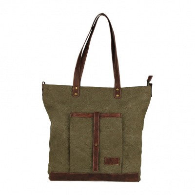 Foto van Malique Canvas Shopper Olijf