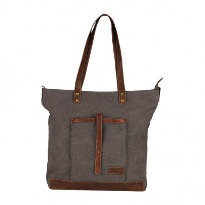 Foto van Malique Canvas Shopper Grijs