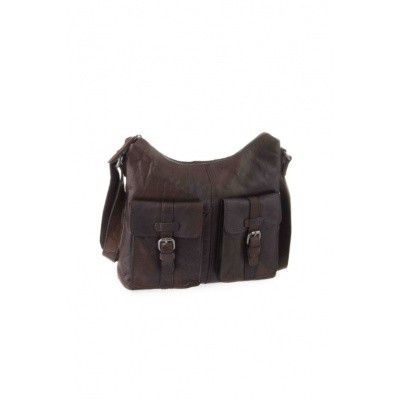 Foto van Spikes & Sparrow Dames Schoudertas 292E131 Dark Brown