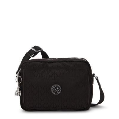 Kipling Abanu M Schoudertas Noir Sign Jaquard