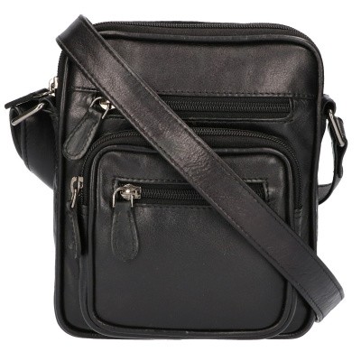 Foto van Leather Design Heren Schoudertas Klein CC 1222 Zwart