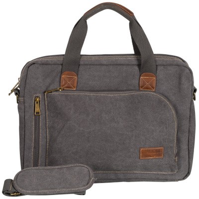 Foto van Malique Canvas Laptoptas Grijs