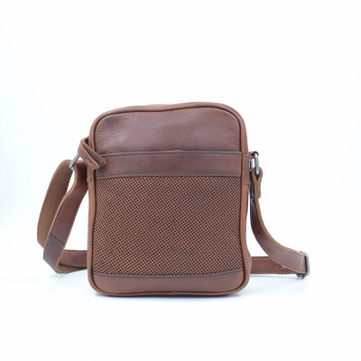 Foto van Leather Design Schoudertas DO20-7018 Tobacco