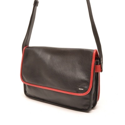Berba Soft 005-517 Flap Bag Medium Black-Red