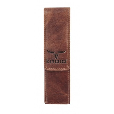 Foto van Maverick Dalian II Pen etui voor 2 pennen Donker Bruin