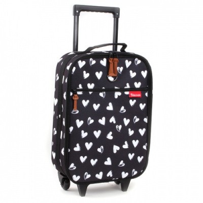 Foto van Kidzroom Trolley Koffer Black & White Hearts