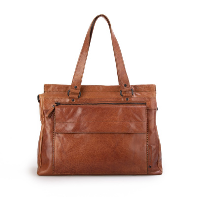 Foto van Spikes & Sparrow Dames Laptop Schoudertas 92274 Brandy