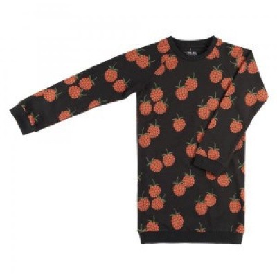CarlijnQ Girls Blackberry - Sweater Dress Antraciet/All over print Berry CarlijnQ Girls Blackberry - Sweater Dress Antraciet/All over print Berry