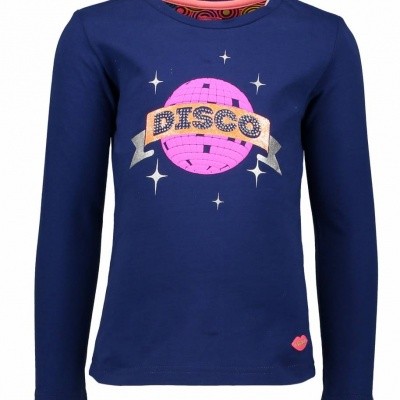 Kidz-art meisjes longsleeve Disco Ball Dark Blue Kidz-art meisjes longsleeve Disco Ball Dark Blue