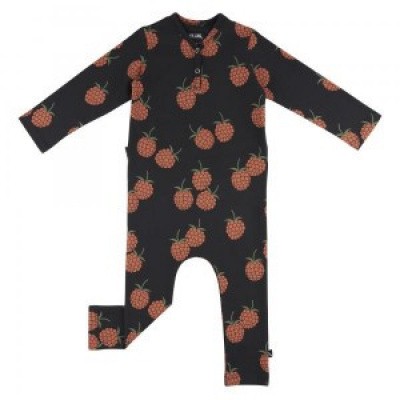CarlijnQ baby Blackberry Jumpsuite Antraciet/All over print berry CarlijnQ baby Blackberry Jumpsuite Antraciet/All over print berry