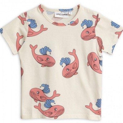 Mini Rodini shirt Whale aop pink Mini Rodini shirt Whale aop pink