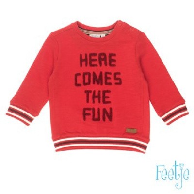 Feetje baby boy Sweater Here Comes - Good Fellows Rood Feetje baby boy Sweater Here Comes - Good Fellows Rood