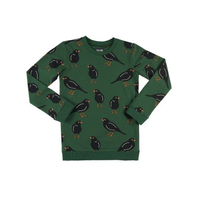 CarlijnQ boys Black-bird Sweater groen all over print Black Bird CarlijnQ boys Black-bird Sweater groen all over print Black Bird