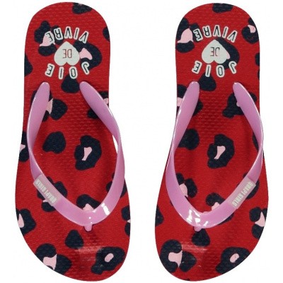 Quapi meisjes Flipflops Slippers Saavi Rouge Red Leopard Quapi meisjes Flipflops Slippers Saavi Rouge Red Leopard
