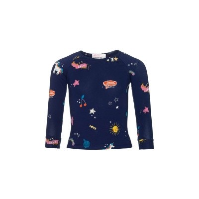 Mim-pi shirt blue multi print Mim-pi shirt blue multi print