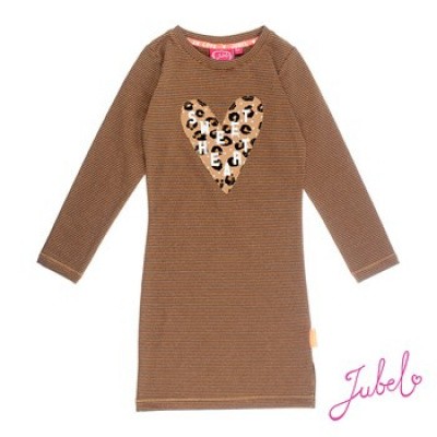 Jubel Jurk streep / lang Leopard - Lipstick Khaki Jubel Jurk streep / lang Leopard - Lipstick Khaki