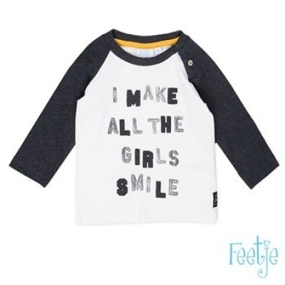 Feetje baby boys longsleeve all girls smile offwhite Feetje baby boys longsleeve all girls smile offwhite