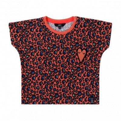 Beebielove girls t-shirt all over print leopard coral Beebielove girls t-shirt all over print leopard coral