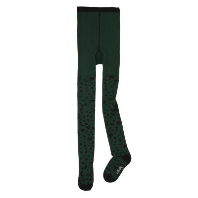 CarlijnQ girls Tights Spotted animal groen/zwart CarlijnQ girls Tights Spotted animal groen/zwart