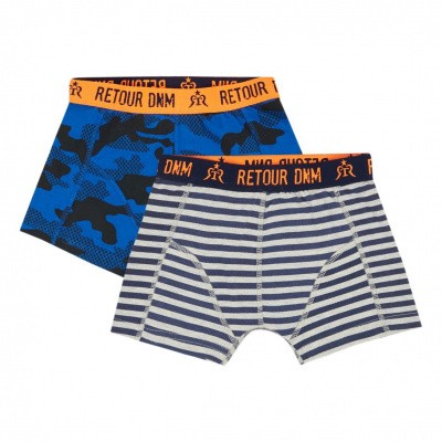 Retour boys shorts Badr grey/orange/navy Retour boys shorts Badr grey/orange/navy