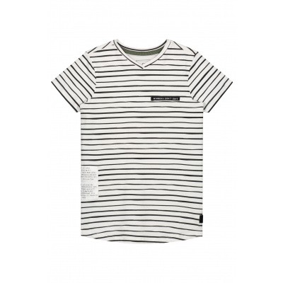 Levv Boys Shortsleeve Farley White Painted Stripe Levv Boys Shortsleeve Farley White Painted Stripe